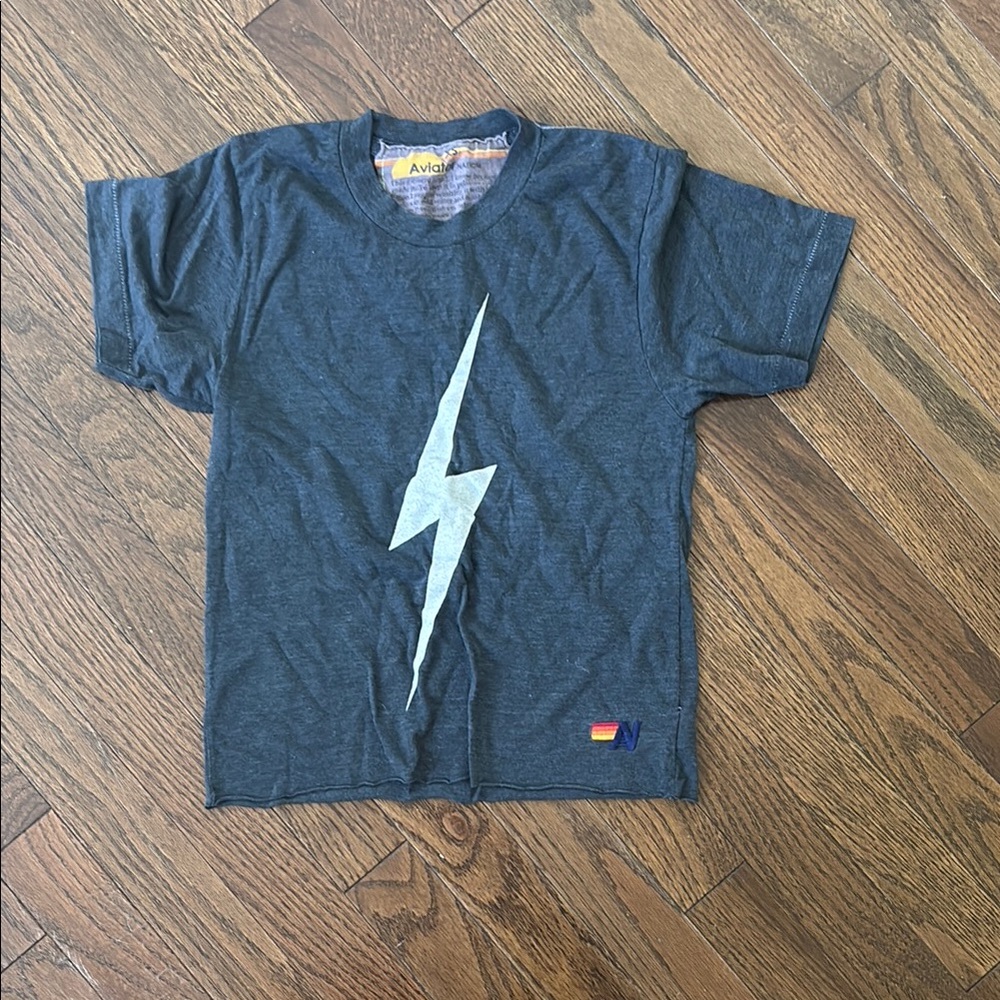 Aviator Nation Charcoal Lightning Bolt Tee